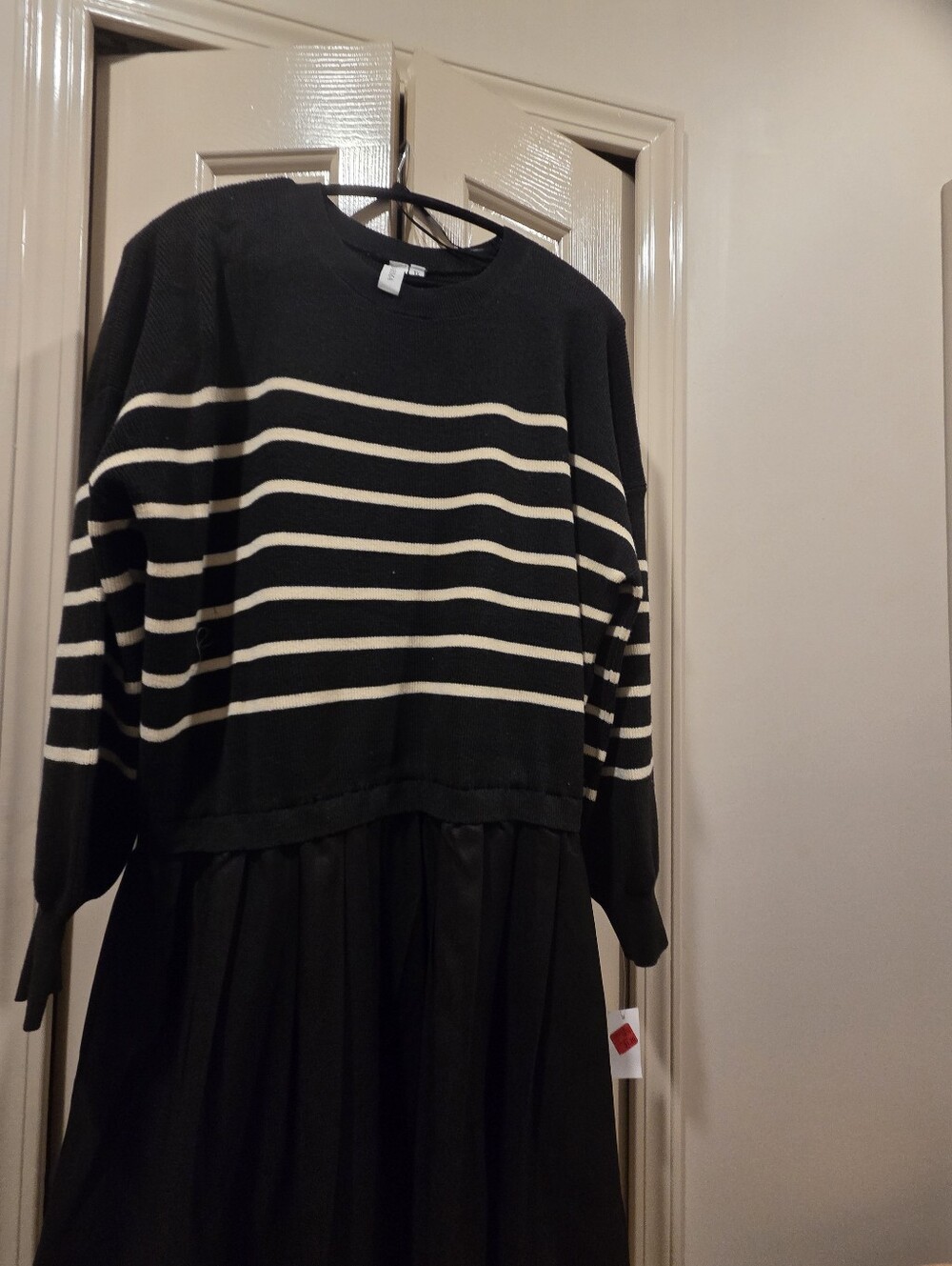 Navy Striped Sweater Dress